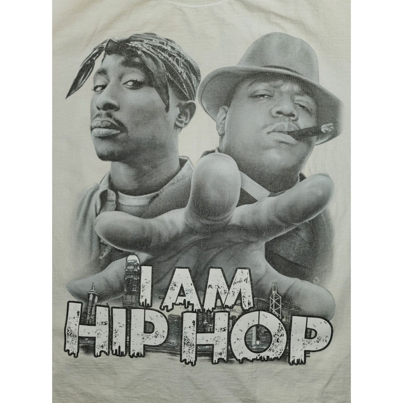 Vintage Shaka Wear T-Shirt Graphic Print Men's 3XL White I Am Hip Hop Shirt Hip Hop Logo Crew Neck Short Sleeve Mens 3XL White Graphic Print Size US XXL / EU 58 / 5 - 5 Thumbnail