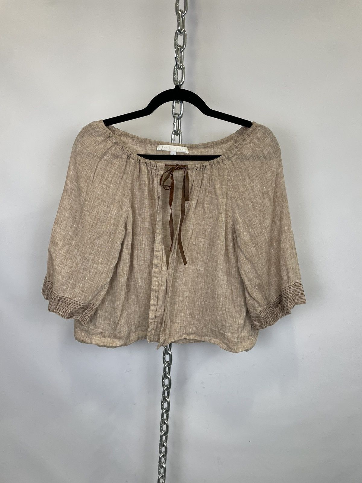 image of Linen Erica Tanov Jacket Top Size 1 in Beige, Women's