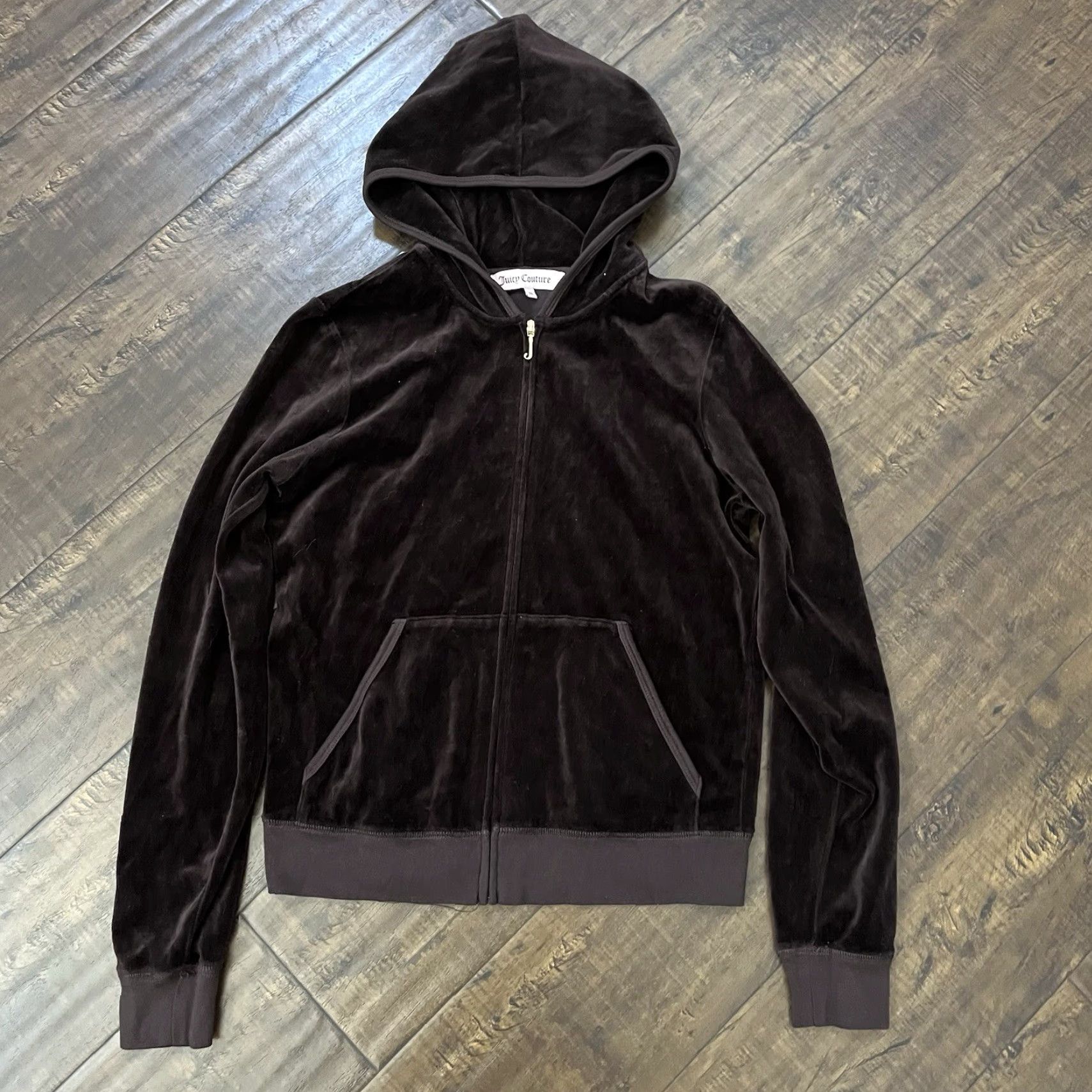 Juicy Couture VINTAGE Juicy Couture Velour Hoodie Womens XL Brown Full Zip Y2K Love Size XL / US 12-14 / IT 48-50 - 6 Thumbnail