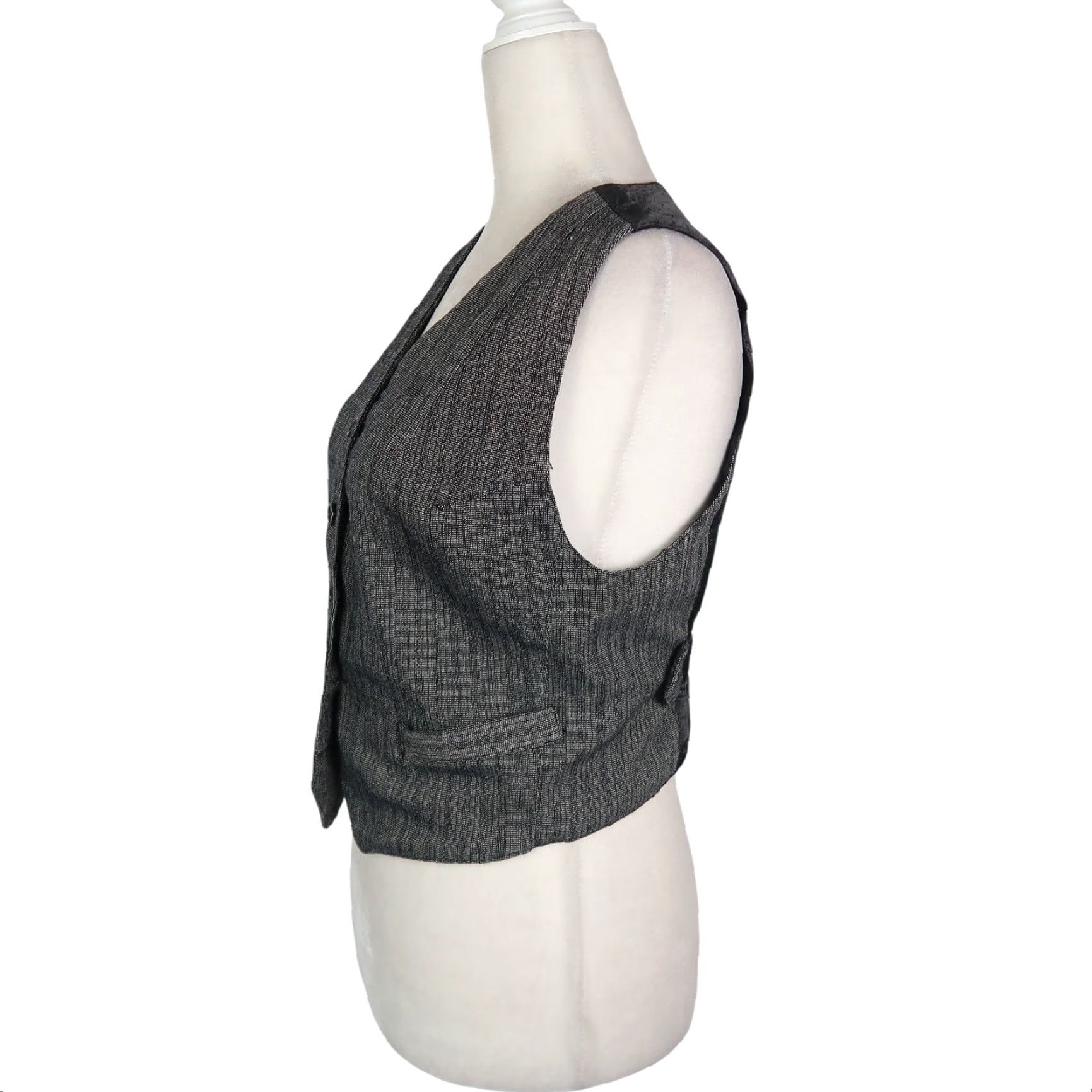 Vintage VINTAGE Carol Little Grey Tweed Vest 4 Vest Sleeveless Button Front 90s 80s Street Wear Womens Size S / US 4 / IT 40 - 3 Thumbnail