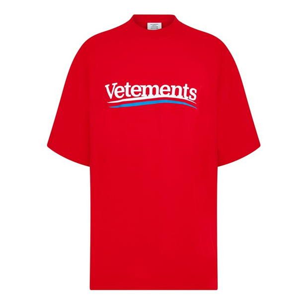 Vetements o1g2r1mq0824 Campaign Logo-T-Shirt in Red Size US S / EU 44-46 / 1 - 1 Thumbnail