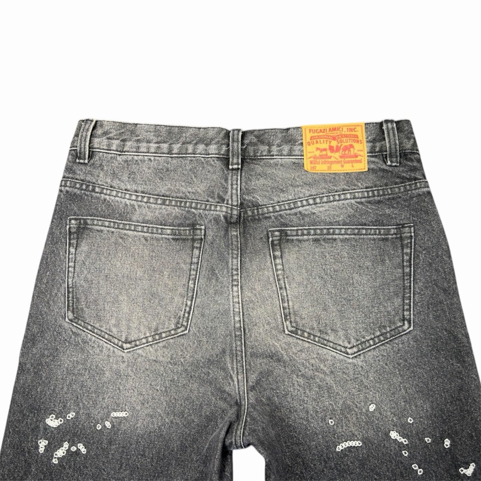 Fugazi Fugazi Paint Splatter Jeans Black Distressed Denim 32 x 30.5 Size US 32 / EU 48 - 6 Thumbnail