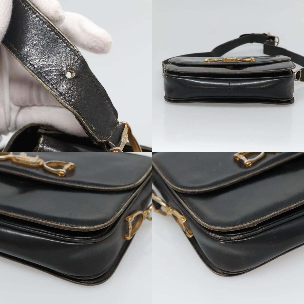Celine CELINE Shoulder Bag Leather Black Size ONE SIZE - 10 Thumbnail