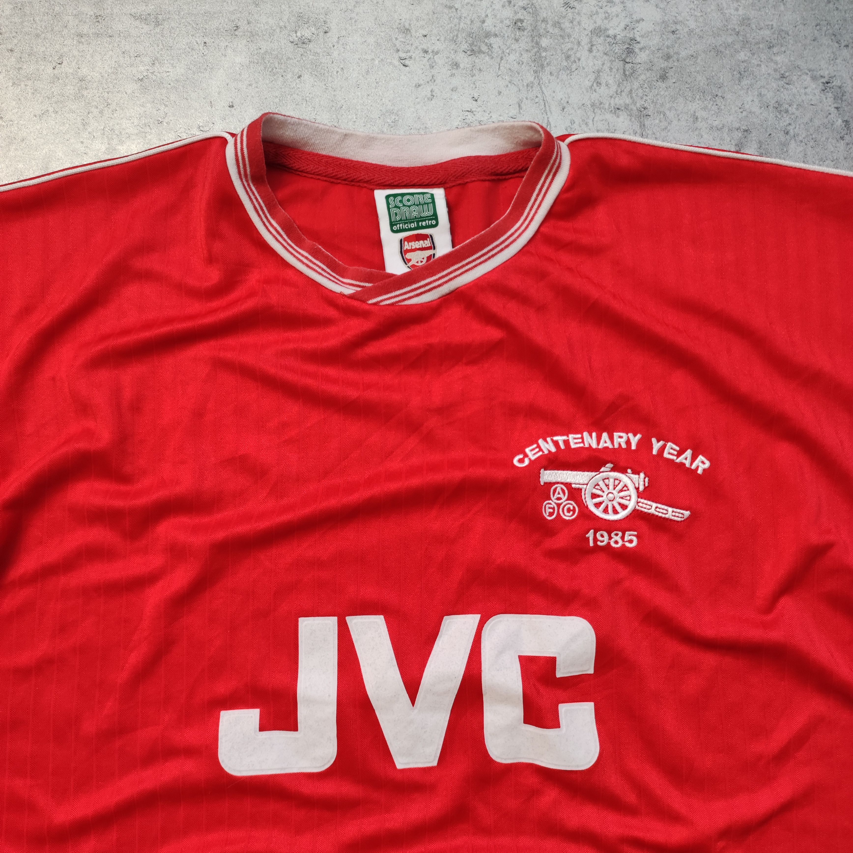 Vintage Vintage 1985 Arsenal London Score Draw Football Jersey Size US L / EU 52-54 / 3 - 5 Thumbnail