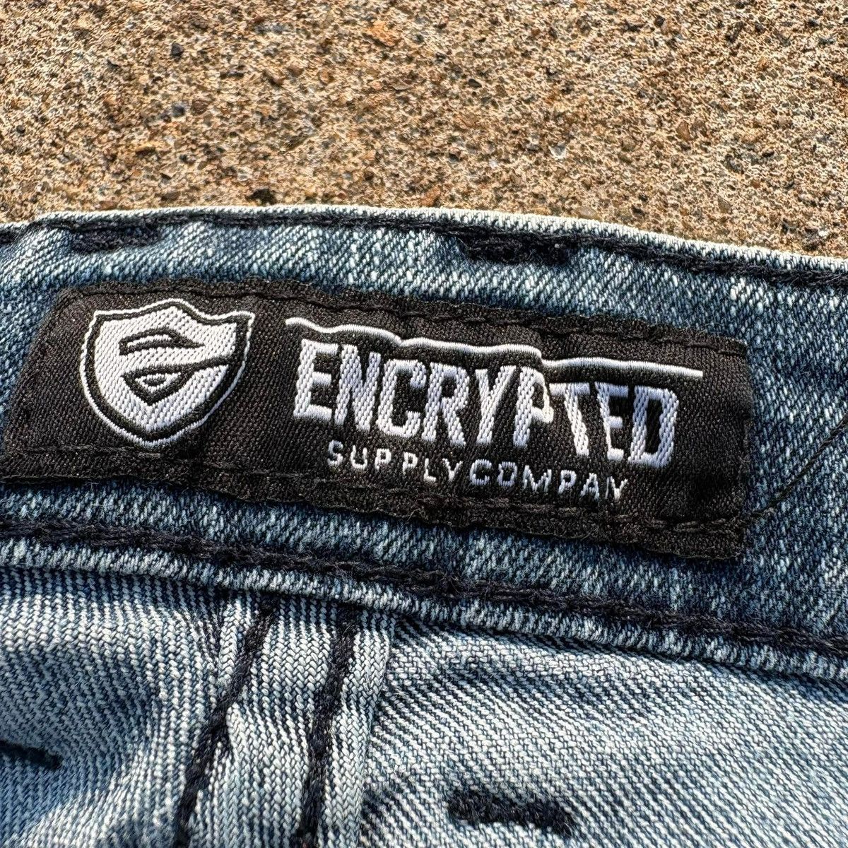 Japanese Brand Encrypted Biker Distressed Denim Jeans Panel Knee Moto Style Size US 32 / EU 48 - 3 Thumbnail