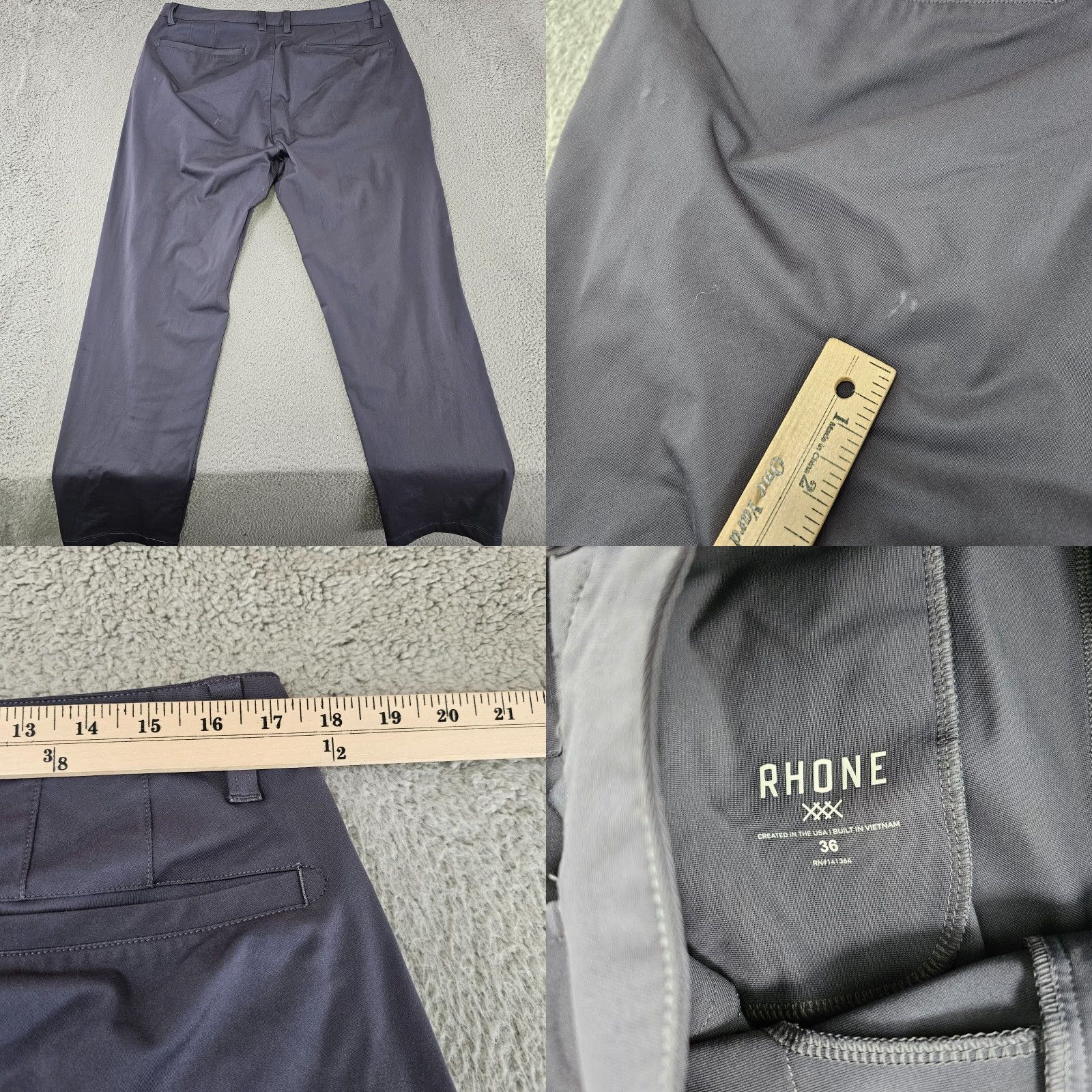 Rhone Rhone Mens Pants 36x29 Classic Fit Straight Leg Grey Stretch Chino Size US 36 / EU 52 - 8 Thumbnail