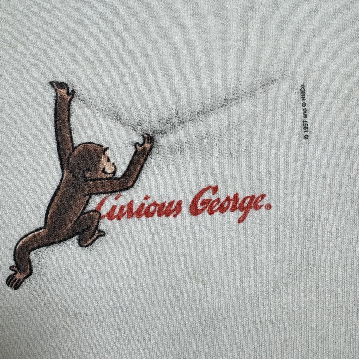 Anime 1995 Curious George monkey 90s kids show comics tee Size US XL / EU 56 / 4 - 3 Thumbnail