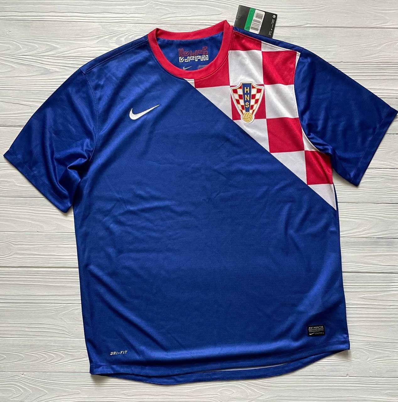 image of Nike Croatia Away Football Shirt 2012/2013 Soccer Jersey in Blue, Men's (Size XL)