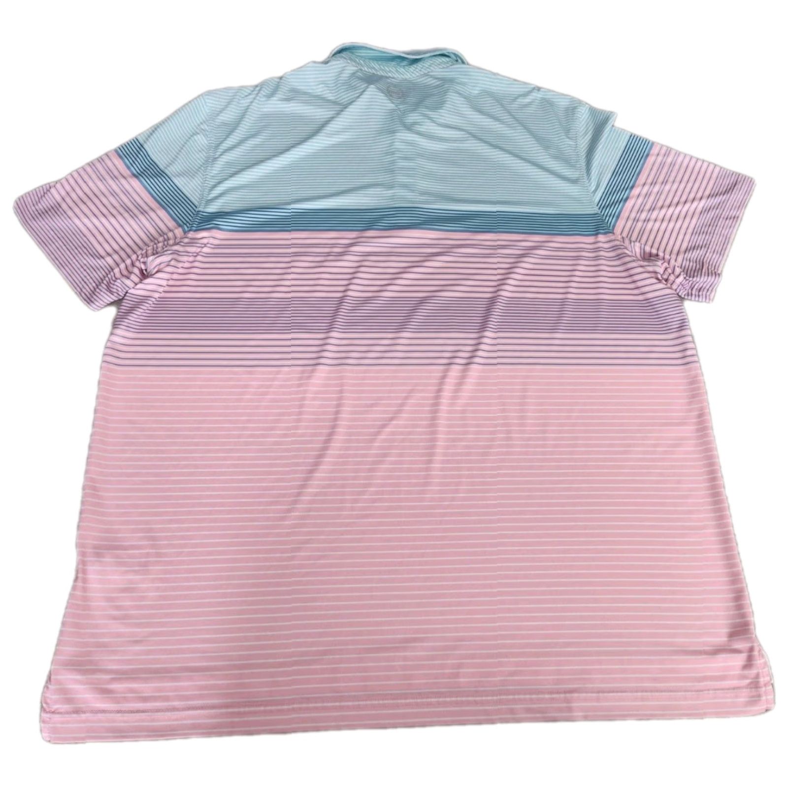 Vineyard Vines Vineyard Vines Size 2XL XXL Mens Polo Shirt Performance Wicking Short Sleeve Button Collared Pink/Blue Striped Polo Size US XXL / EU 58 / 5 - 2 Thumbnail