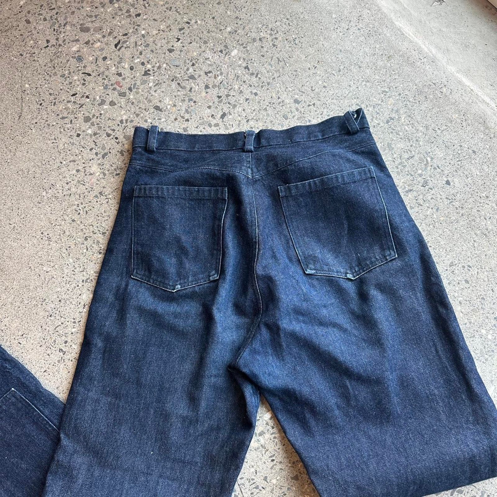 Vintage Vintage 70s Dark Indigo Utility Panel Jeans waist 30” Size US 30 / EU 46 - 2 Thumbnail