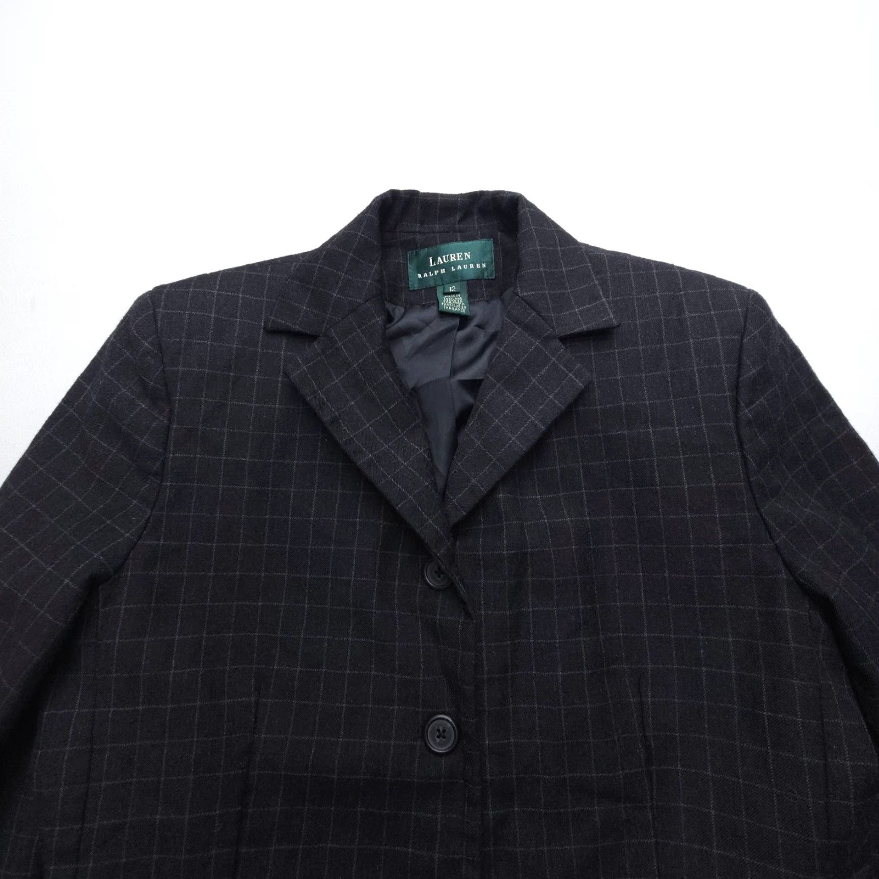 Ralph Lauren Lauren Ralph Lauren Wool Blazer Womens 12 Black Check Four Button Academia Size XL / US 12-14 / IT 48-50 - 4 Thumbnail
