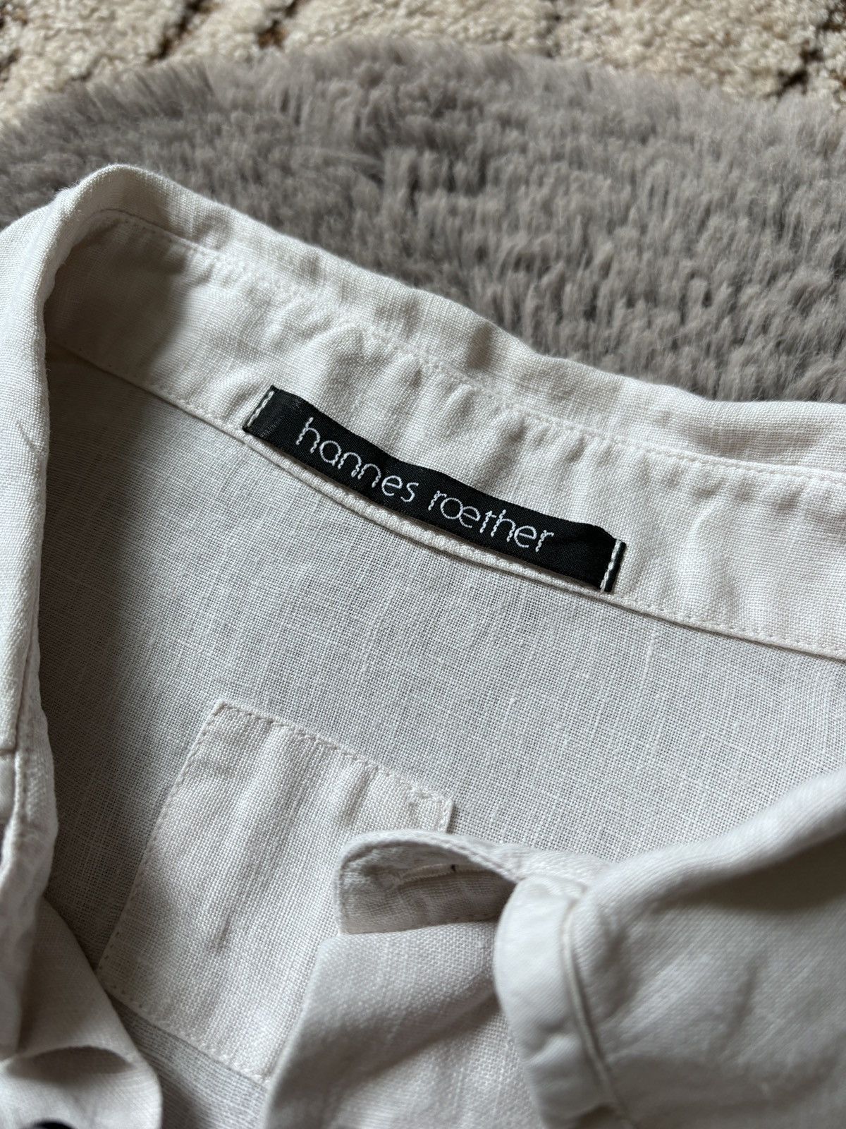 hannes roether Hannes Roether shirt beige linen long sleeve shirt Size US M / EU 48-50 / 2 - 7 Thumbnail