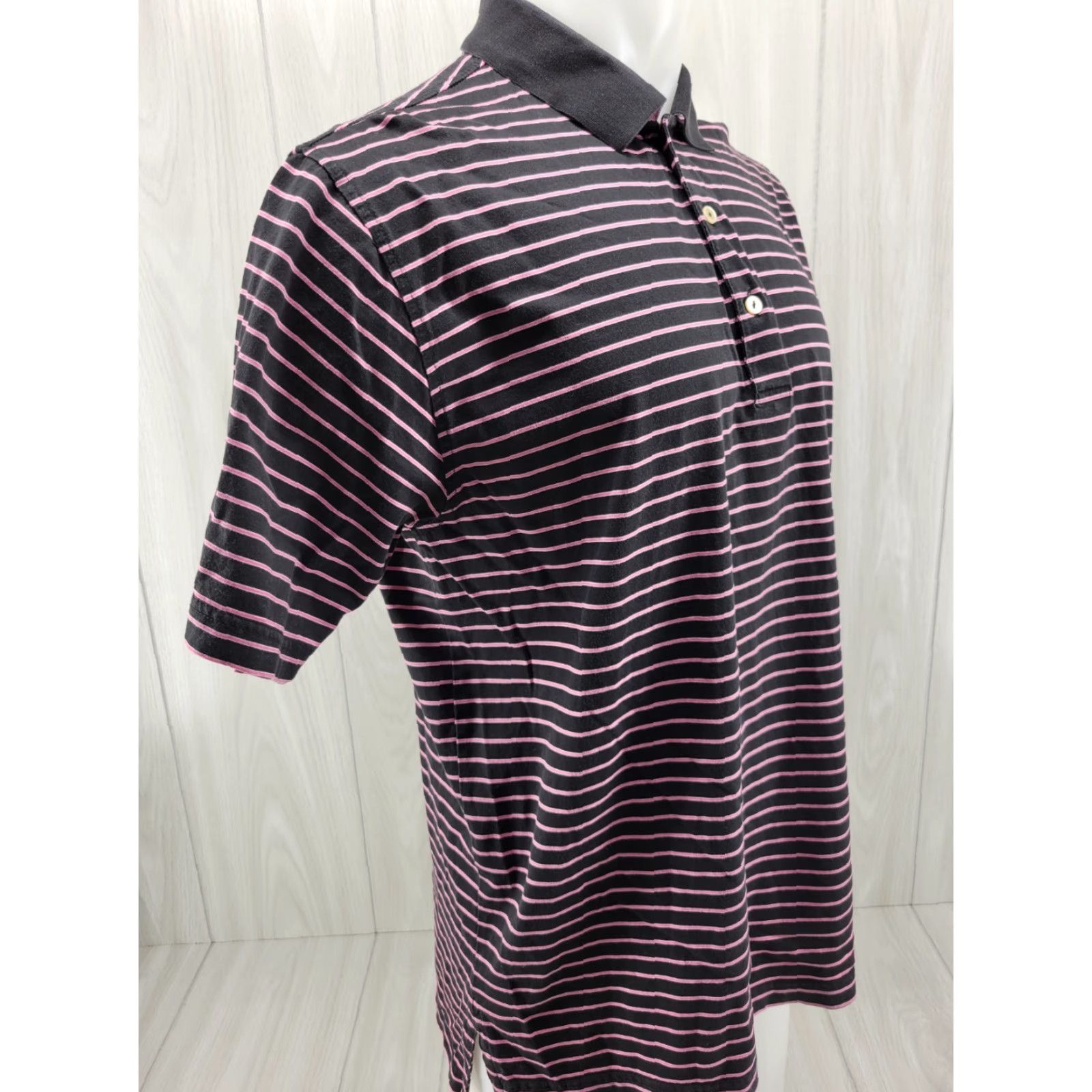 Peter Millar Peter Millar Polo Shirt Mens Striped Slim Casual Short Sleeve Sz M Medium Black Pink Comfort Summer Size US M / EU 48-50 / 2 - 4 Thumbnail