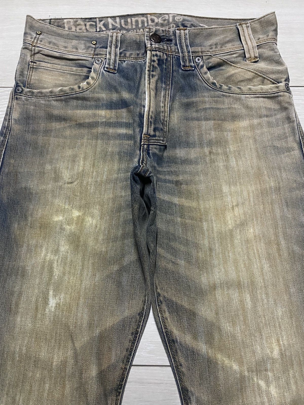 Hysteric Glamour Vintage Back Number Mud Wash Distressed Curve Leg Loose Jean Size US 32 / EU 48 - 3 Thumbnail