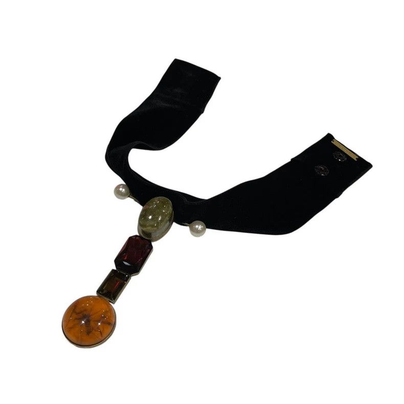 Dries Van Noten Dries van noten Velvet jewel chocker necklace 2505-Nextarro Size ONE SIZE - 1 Thumbnail