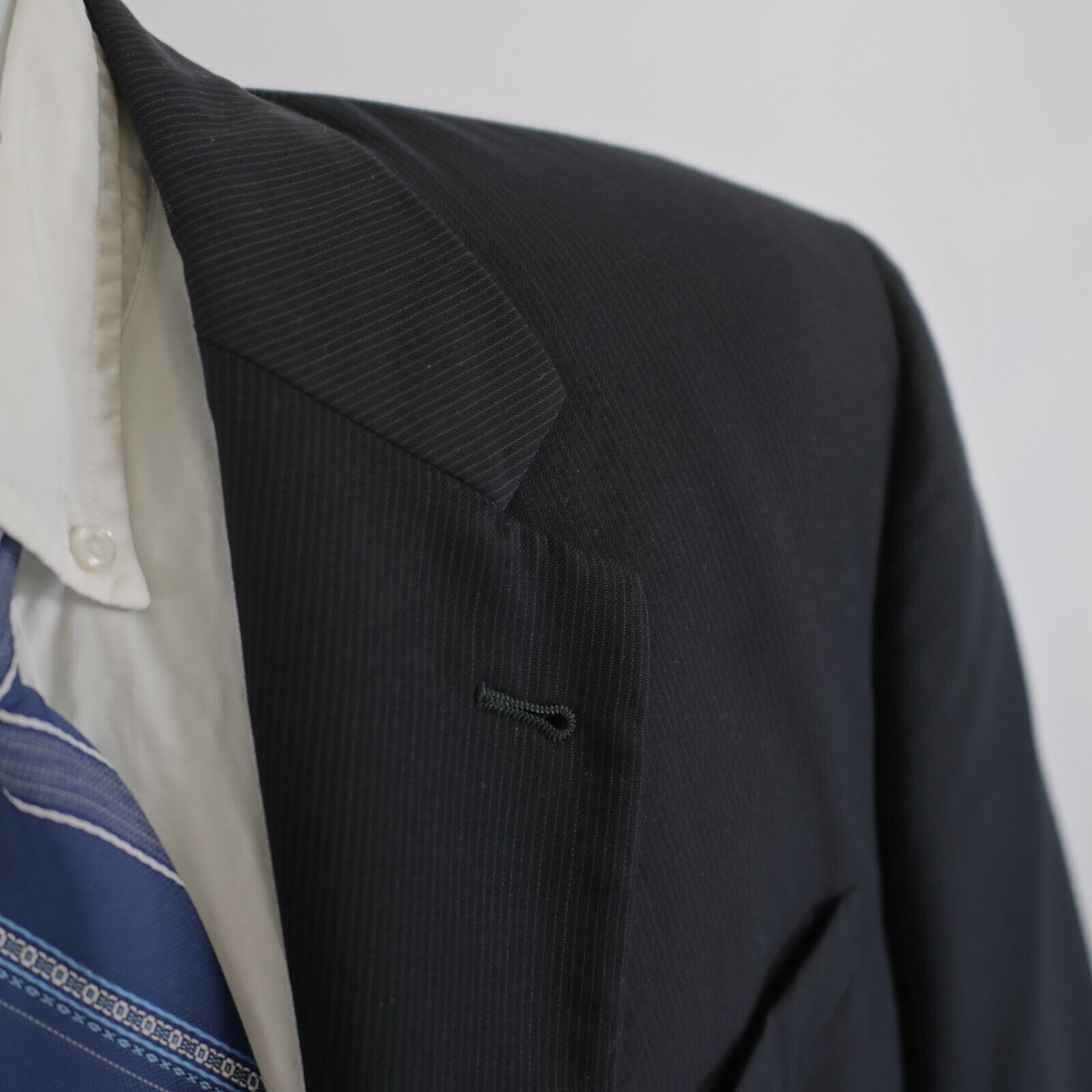 Jos. A. Bank Jos A Bank Signature Black Striped Wool 2 Piece Suit 44R 40/ Size 44R - 6 Thumbnail
