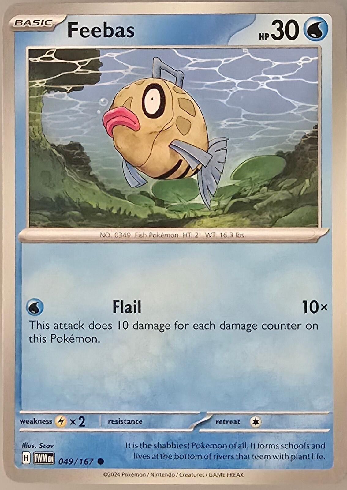 Pokemon Feebas Pokémon card from Twilight Masquerade Size ONE SIZE - 1 Thumbnail