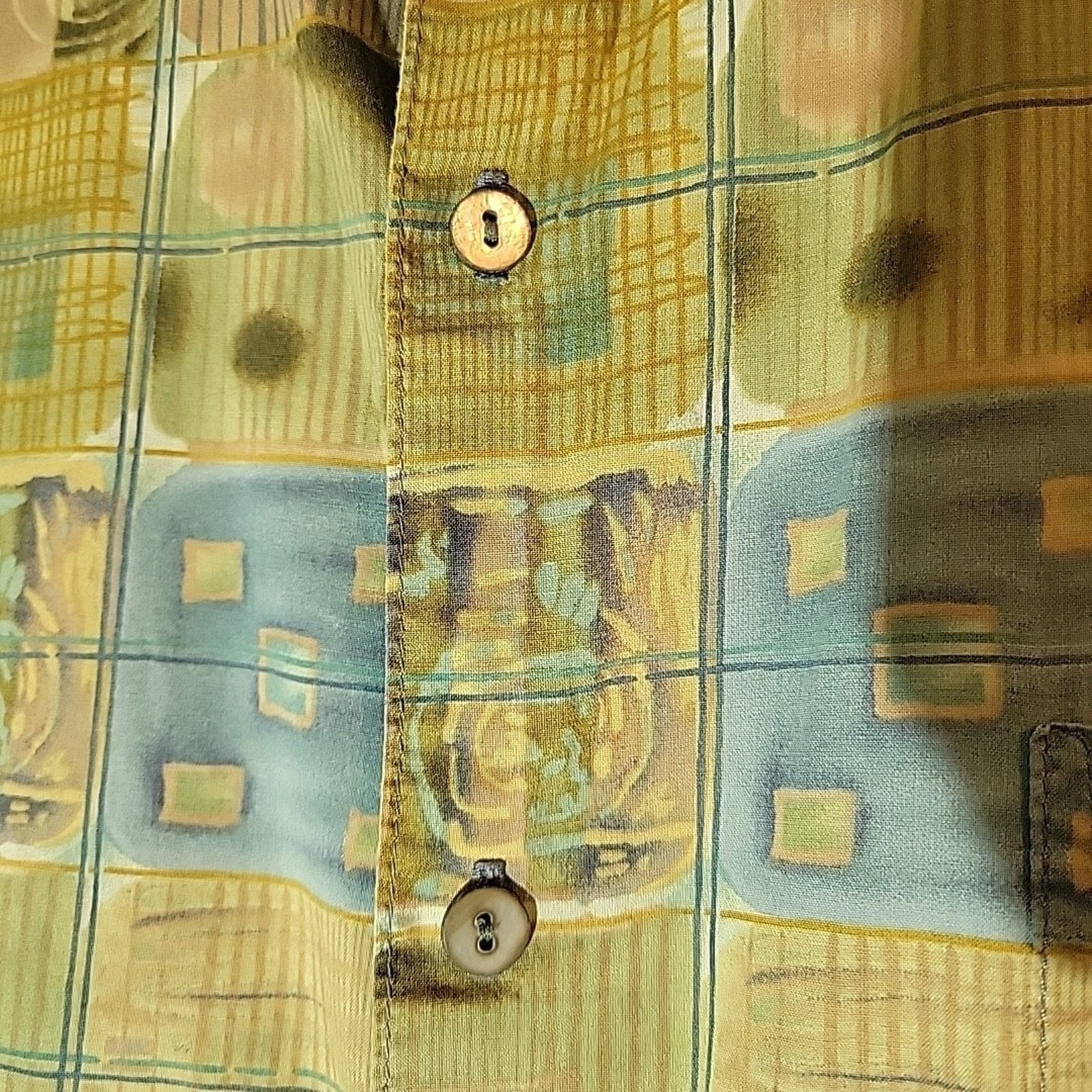 Tori Richard Tori Richard HAWAIIAN Medium Blue Green Scrapbook Button Up Size US M / EU 48-50 / 2 - 8 Thumbnail