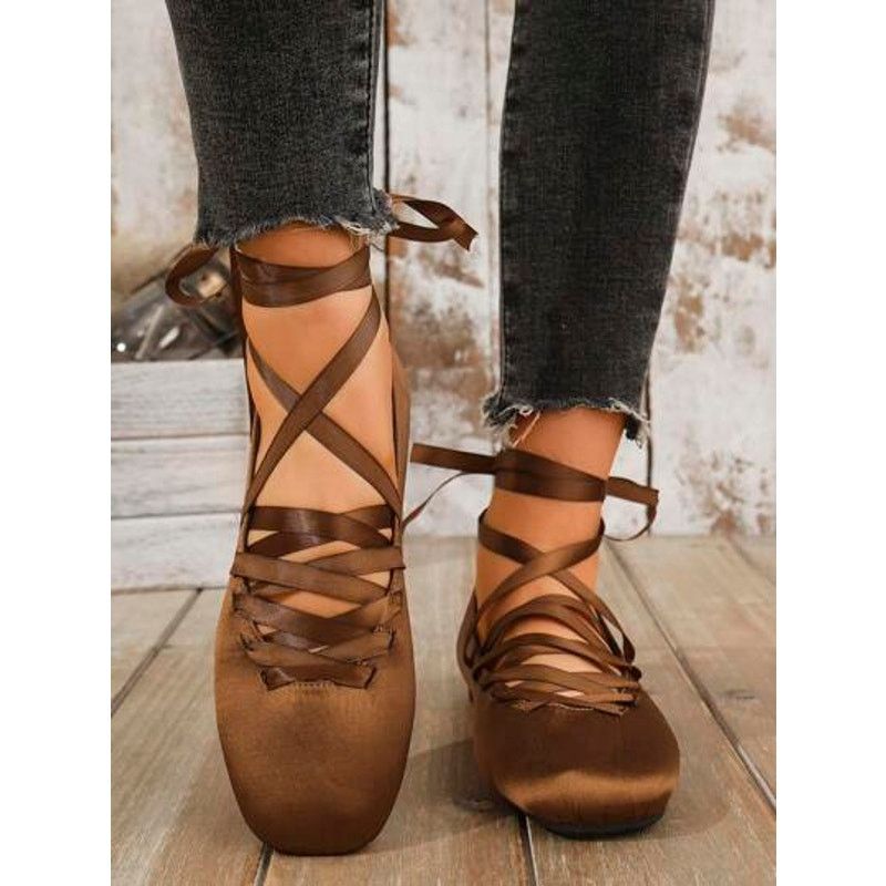 Zara ZARA Lace Up Ballet Flats NWT Size US 7.5 / IT 37.5 - 12 Thumbnail