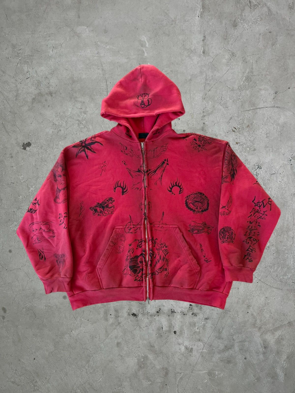 Balenciaga Balenciaga Red tattoo Hoodie | Grailed