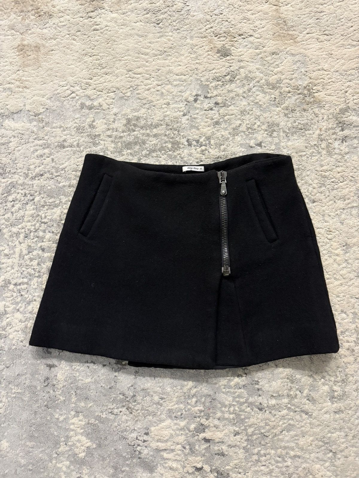 Miu Miu 90s Wool Mini Skirt Size 27" / US 4 / IT 40 - 1 Thumbnail