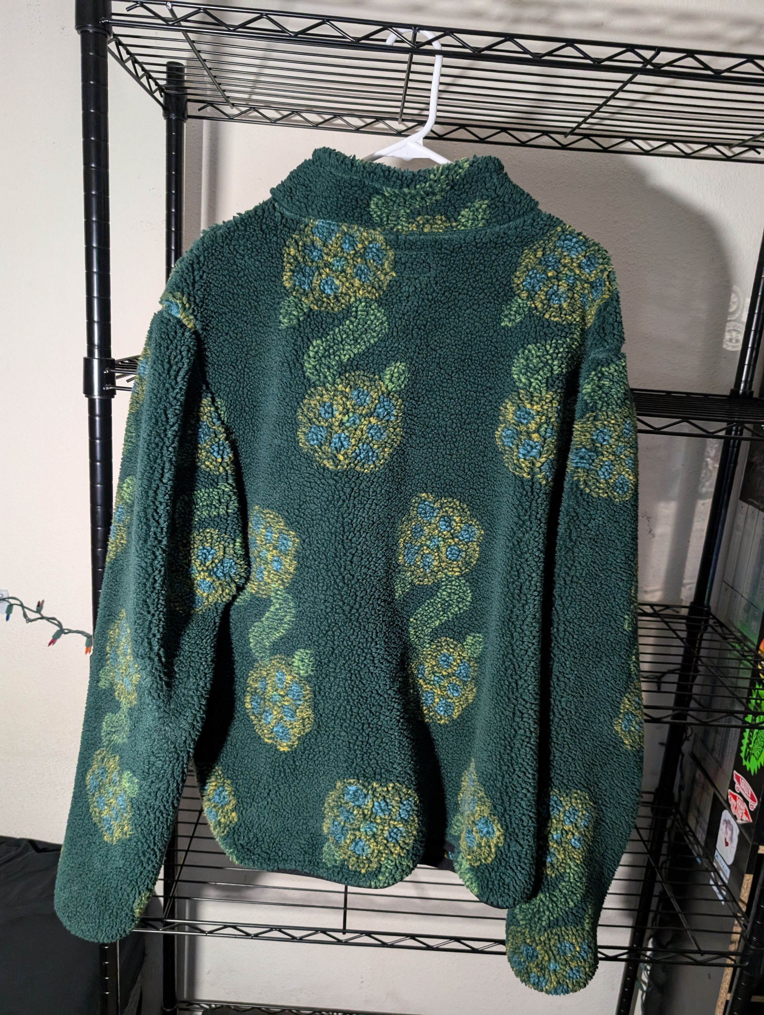 Stussy Stussy Floral Mock Neck Sherpa Fleece Jacket - Green XL Size US XL / EU 56 / 4 - 3 Thumbnail