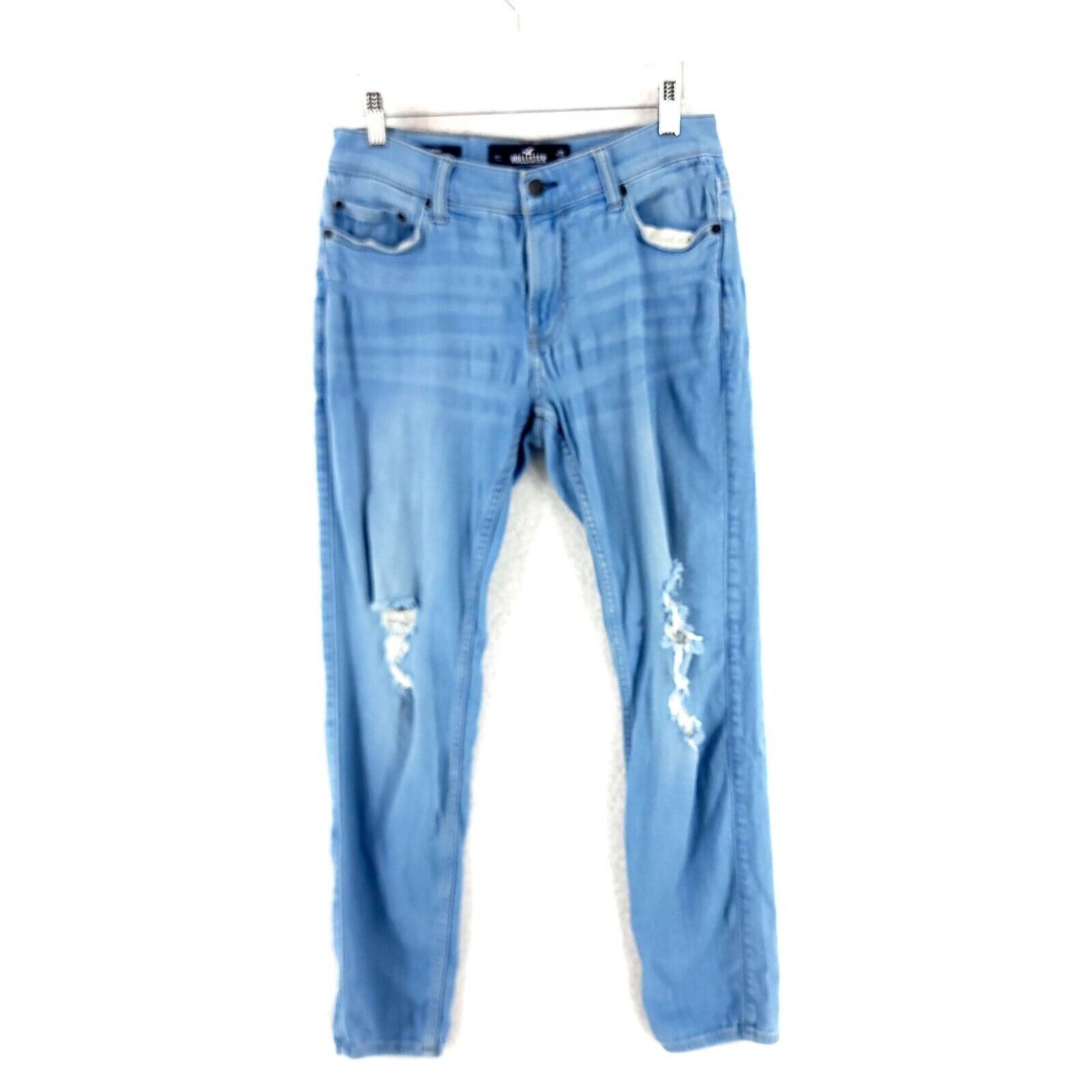 Hollister Hollister Skinny Advanced Stretch Blue Factory Distressed Je Size US 29 - 1 Thumbnail