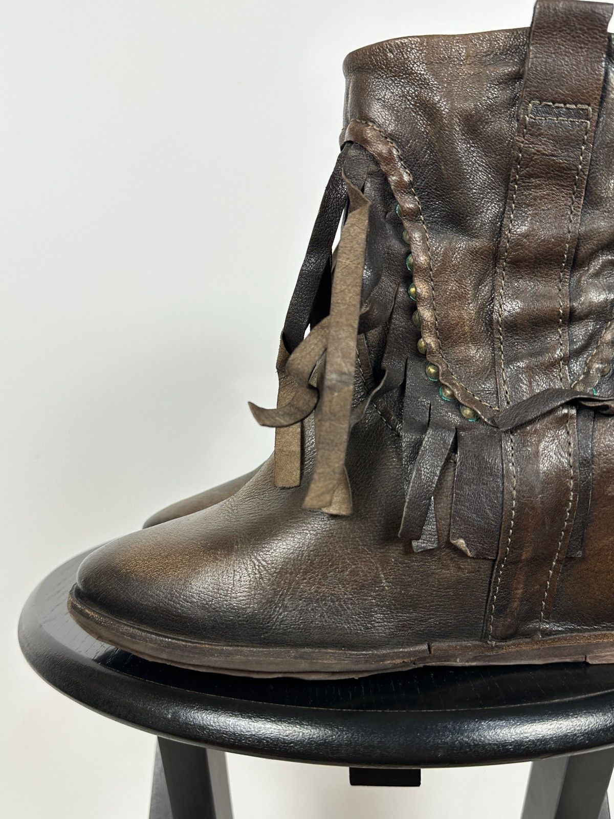 A.S.98 A.S.98. Airstep Leather Fringe Ankle Boho Western Boots Size US 7 / IT 37 - 15 Thumbnail