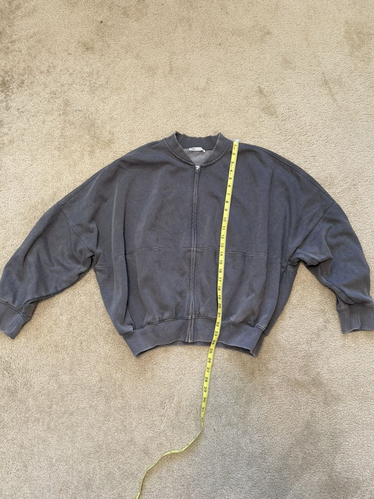 Zara Zara Women’s Cropped Bomber Zip-up Sweatshirt Size L Size L / US 10 / IT 46 - 2 Thumbnail