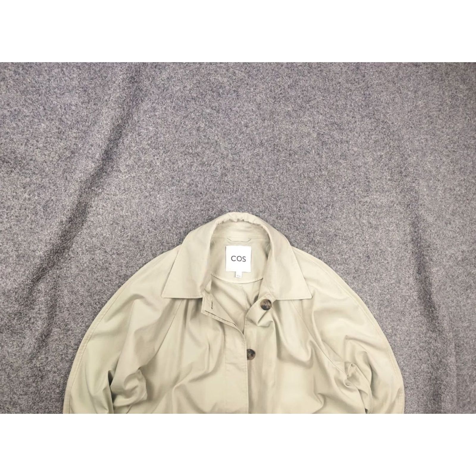 Cos COS oversized voluminous car coat Trench Jacket Light Green Cotton Blend Size M / US 6-8 / IT 42-44 - 2 Thumbnail