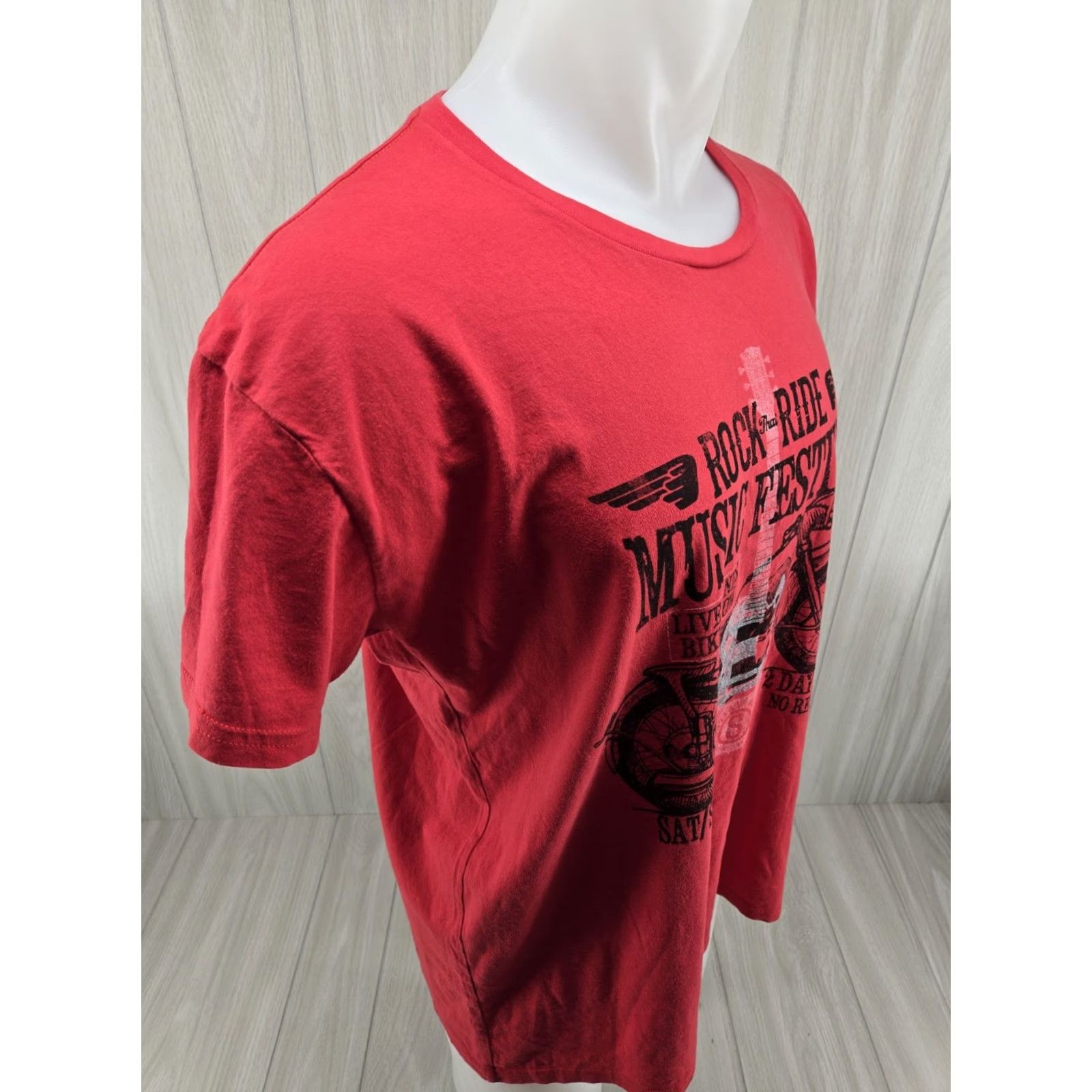 Vintage Outlaw Soul Rock that Ride Music Festival T-Shirt Red Large Mens Short Sleeve Crew Neck Graphic Print 100% Cotton Size US L / EU 52-54 / 3 - 7 Thumbnail