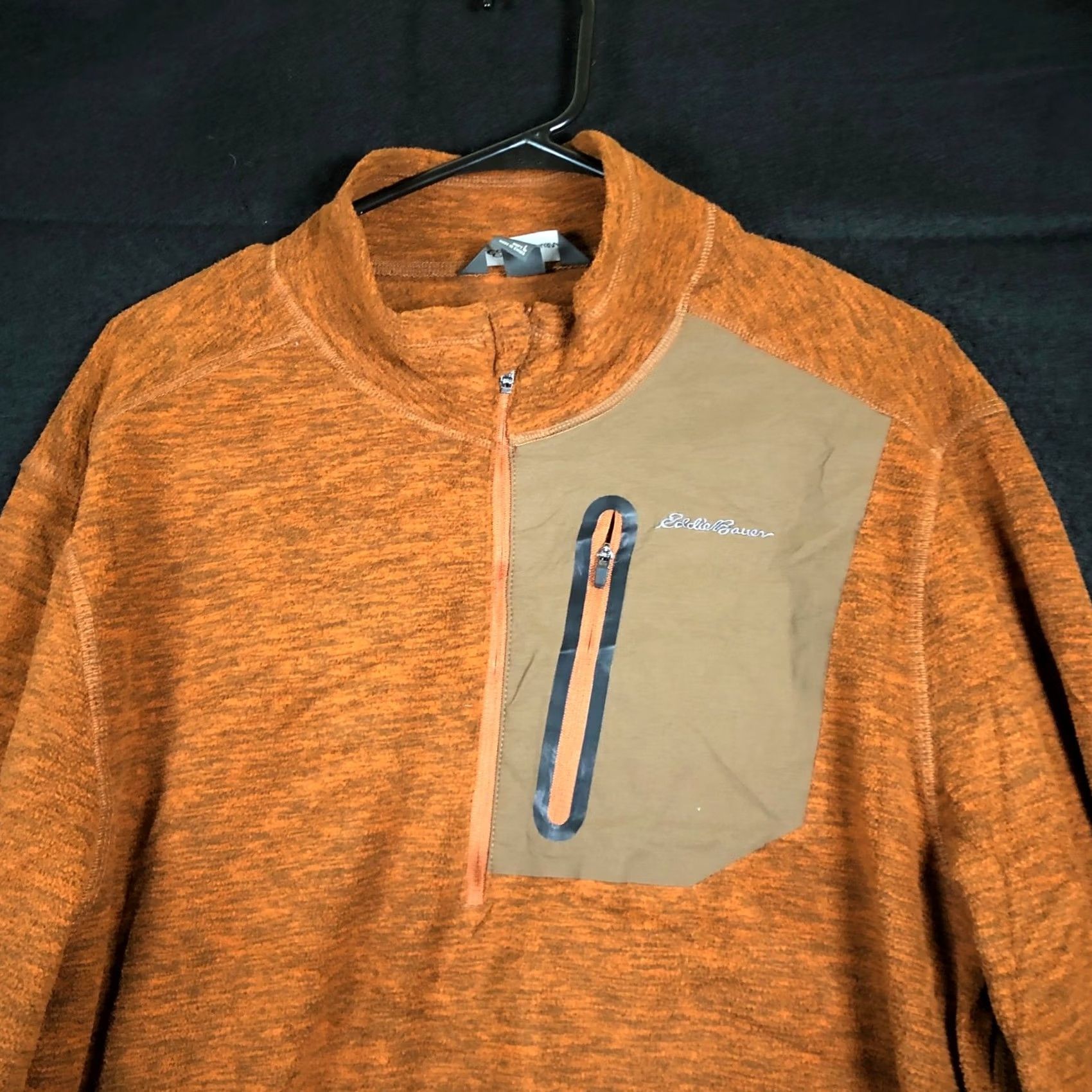 Eddie Bauer Eddie Bauer Outdoors Mens Sweatshirt Orange Fleece 1/4 Zip Long Sleeve Large Size US L / EU 52-54 / 3 - 2 Thumbnail
