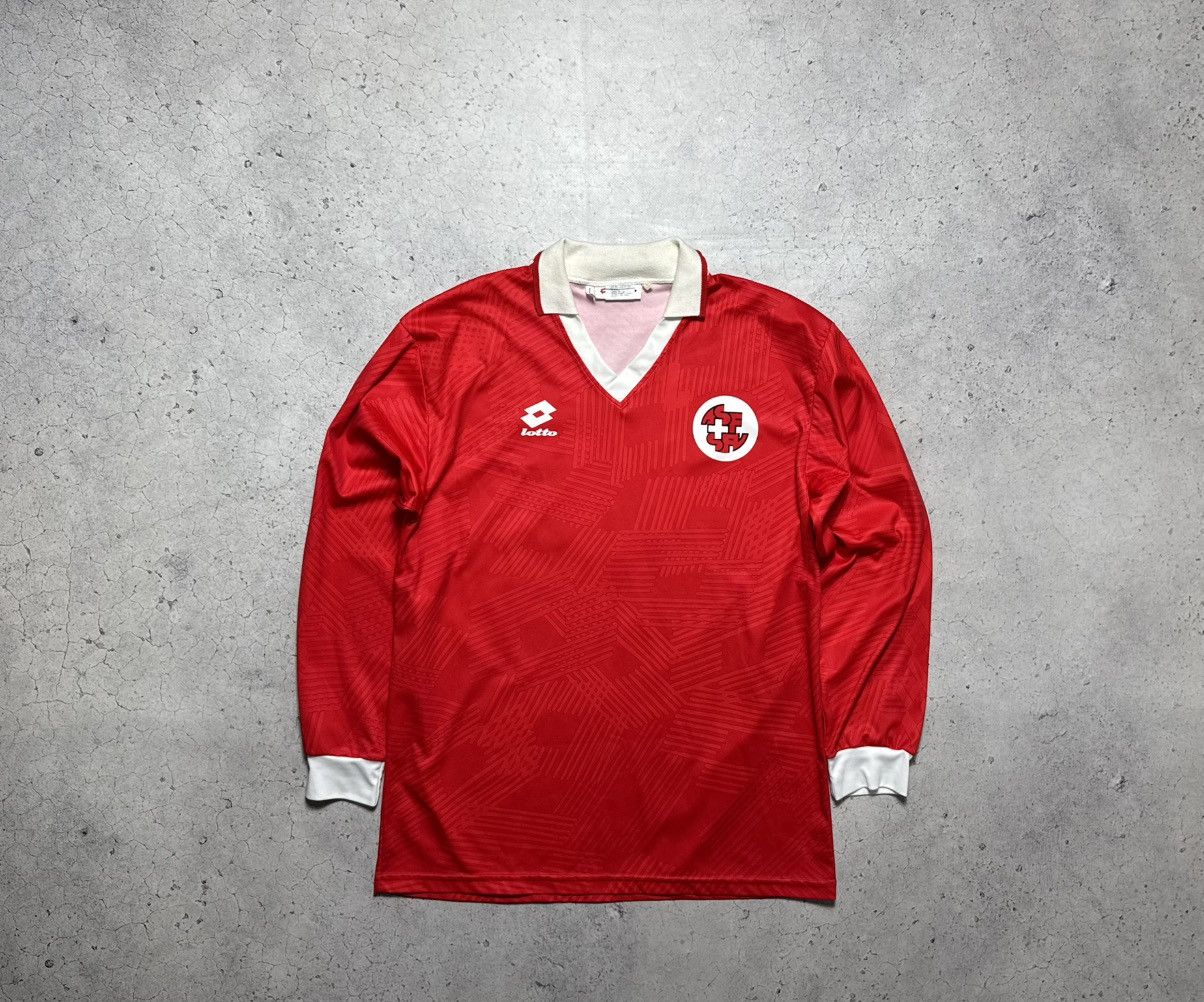 Lotto Sport Lotto Switzerland #9 1994/1996 Home Jersey Long Sleeve Size US L / EU 52-54 / 3 - 1 Thumbnail