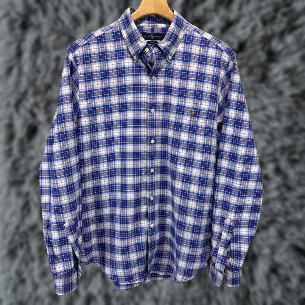 Ralph Lauren Ralph Lauren Plaid Button Down Collared Shirt Mens Slim Fit Large Multicolor Cotton Size US L / EU 52-54 / 3 - 1 Thumbnail