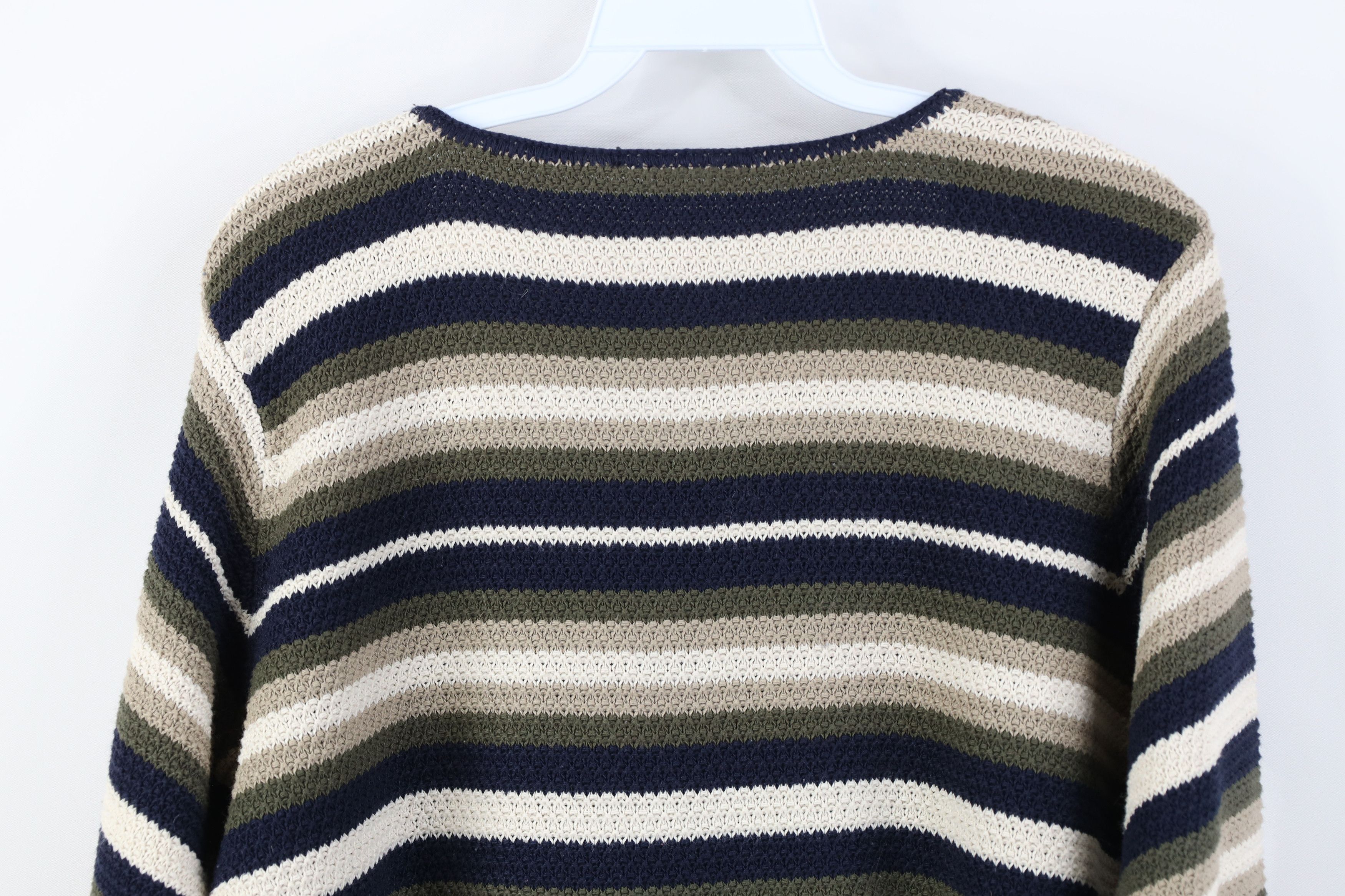 Vintage Vintage 90s Y2K Streetwear Cropped Boxy Fit Striped Sweater Size L / US 10 / IT 46 - 10 Thumbnail