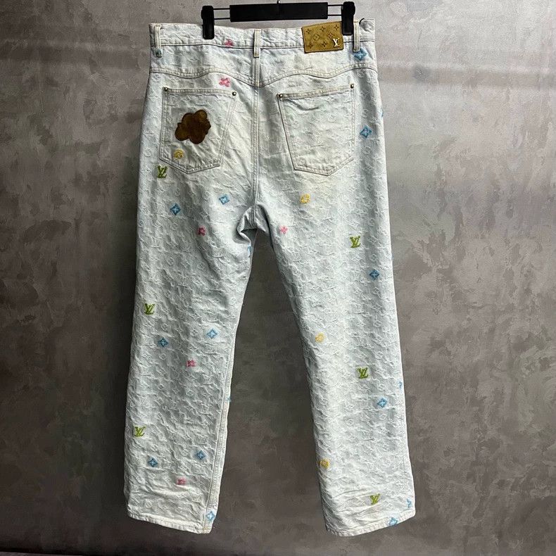 Louis Vuitton Louis Vuitton Blue Logo monogram button pocket jeans Size US 33 - 6 Thumbnail
