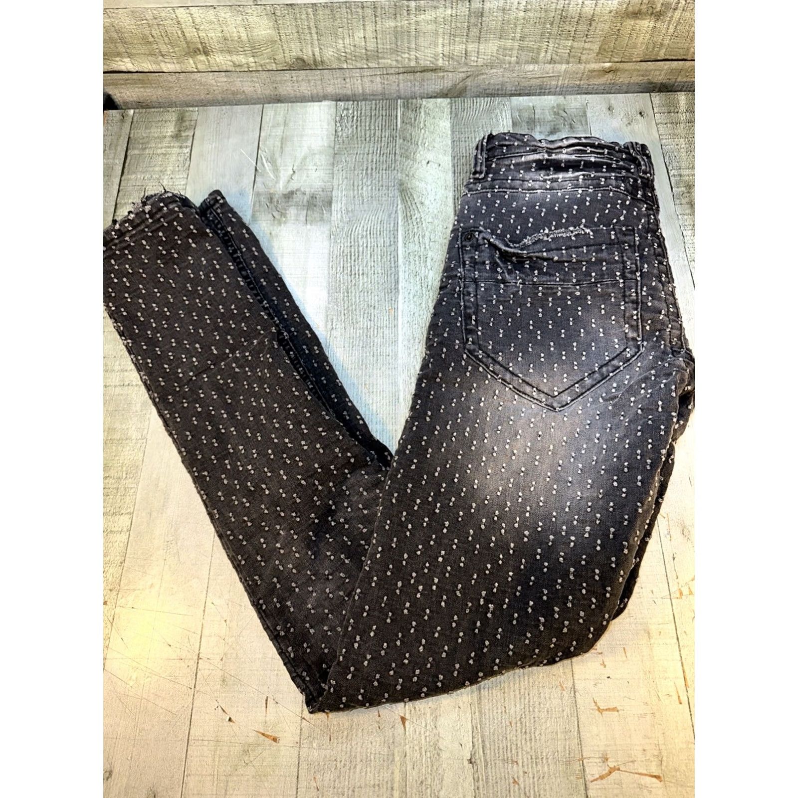 Denime Smugglers Moon Jeans Mens 28x35 Black Slim Patterned Distressed Denim Skinny Moon Theme Mens Jeans Slim Fit Distressed Patterned Black Size US 28 / EU 44 - 4 Thumbnail