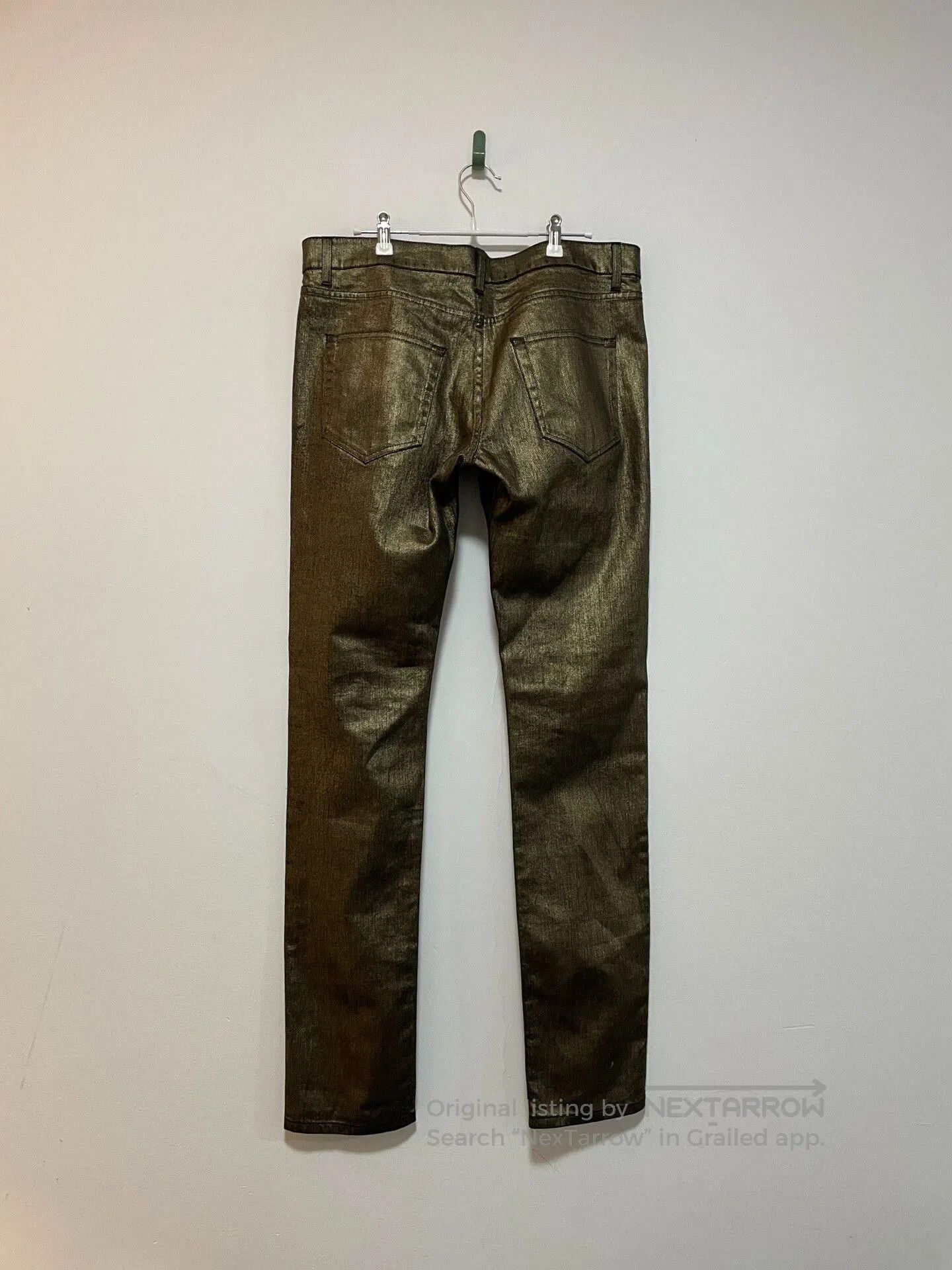 Yves Saint Laurent gold coated distressed denim pants size 32. Size US 32 / EU 48 - 2 Thumbnail
