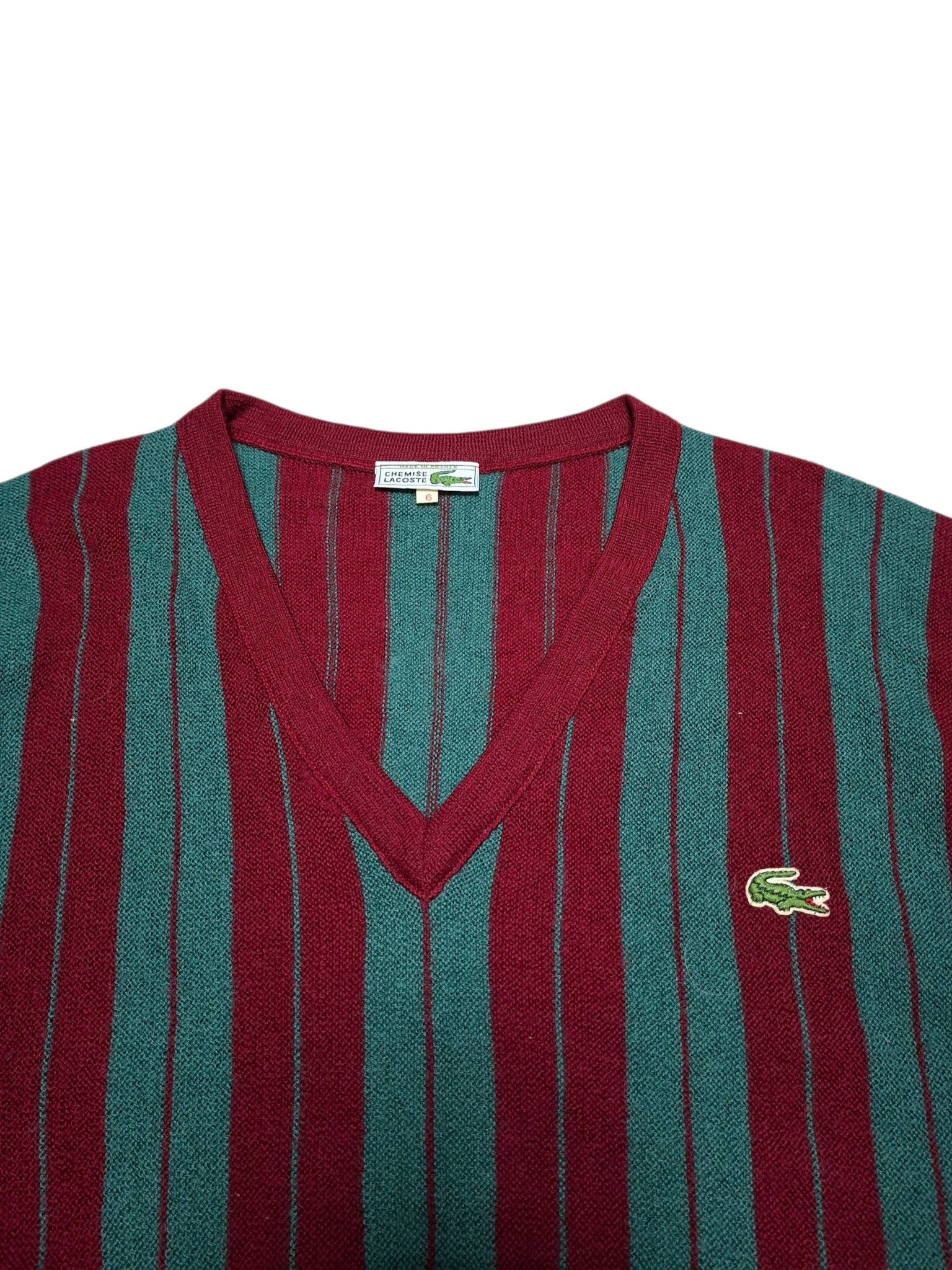 Lacoste LACOSTE VINTAGE LUXURY OLDMONEY V-NECK WOOL SWEATER Size US XL / EU 56 / 4 - 3 Thumbnail