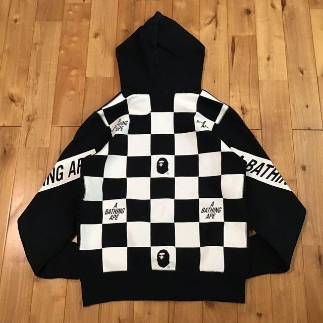Bape BAPE LOGO flag check full zip hoodie a bathing ape Size US S / EU 44-46 / 1 - 3 Thumbnail