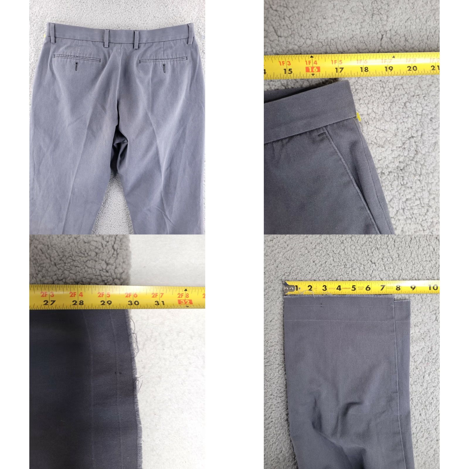 Essentials Amazon Essentials Chino Pants Mens 35x30 Gray Raw Hem Straight Fit Size US 35 - 8 Thumbnail