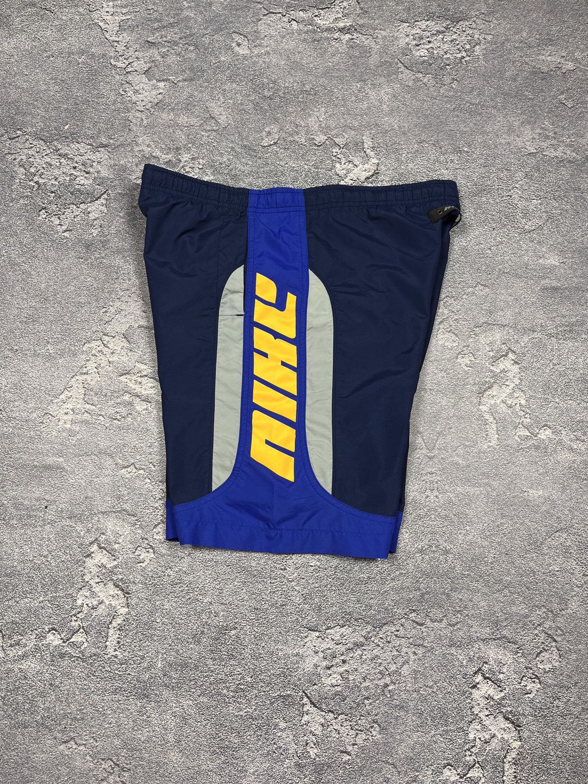 Nike × Vintage Vintage 90s Nylon Nike Big Swoosh Logo Drill Y2K Shorts Size US 34 / EU 50 - 1 Thumbnail