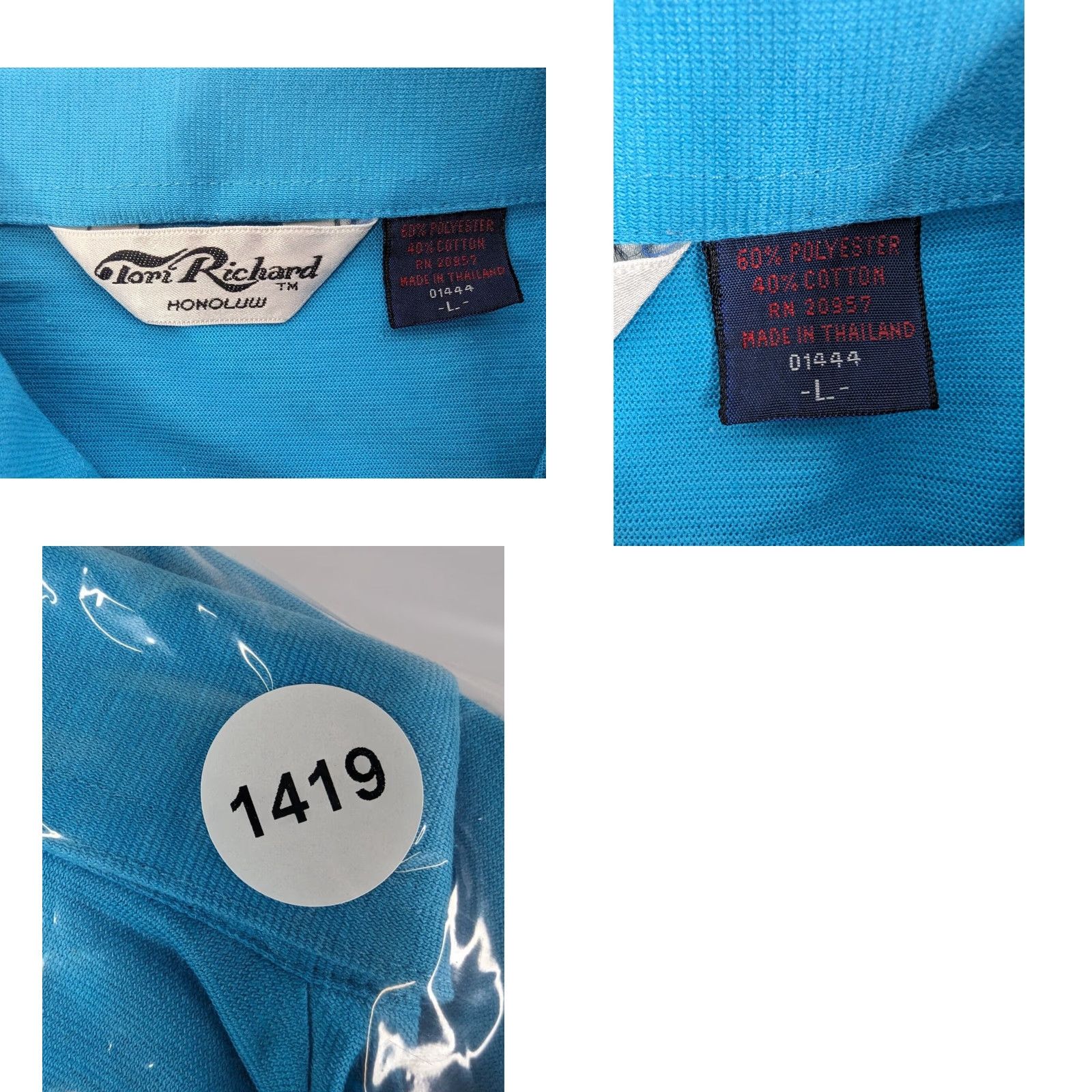 Tori Richard VINTAGE Tori Richard Polo Shirt Mens Large Light Blue Honolulu Hawaii Pocket Logo Preppy Size US L / EU 52-54 / 3 - 8 Thumbnail