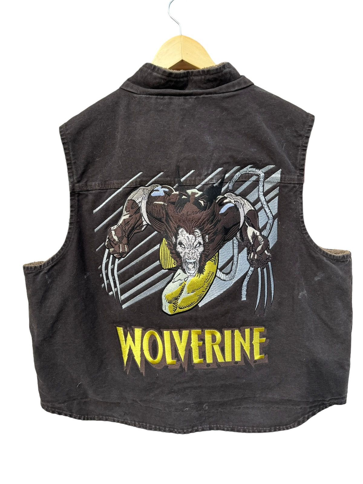 image of Vintage Moca Vest Carhartt Dark Tan Wolverine X-Men Marvel in Brown, Men's (Size 2XL)