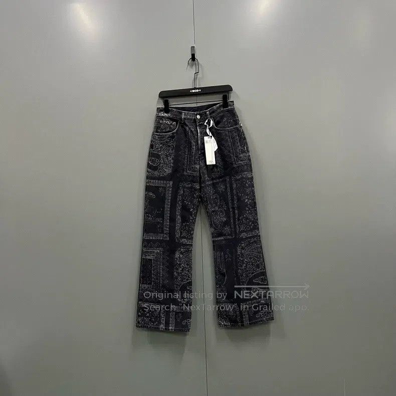 Acne Studios Acne Studios Black cashew flower printed long pants Size US 27 - 1 Thumbnail