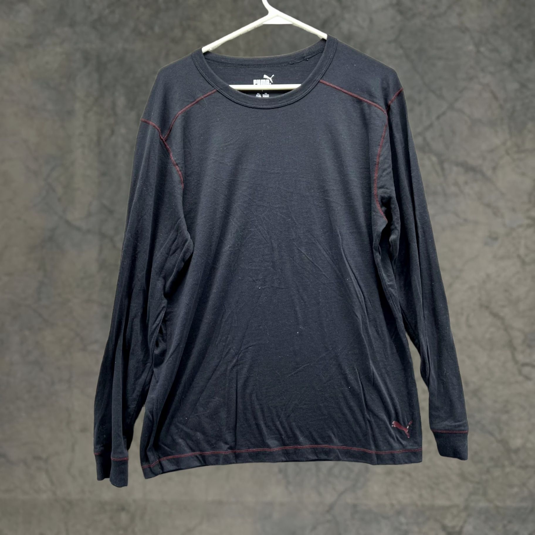 Puma Puma Shirt Men Large Adult Black Cotton Long Sleeve Crewneck Vintage Size US L / EU 52-54 / 3 - 1 Thumbnail