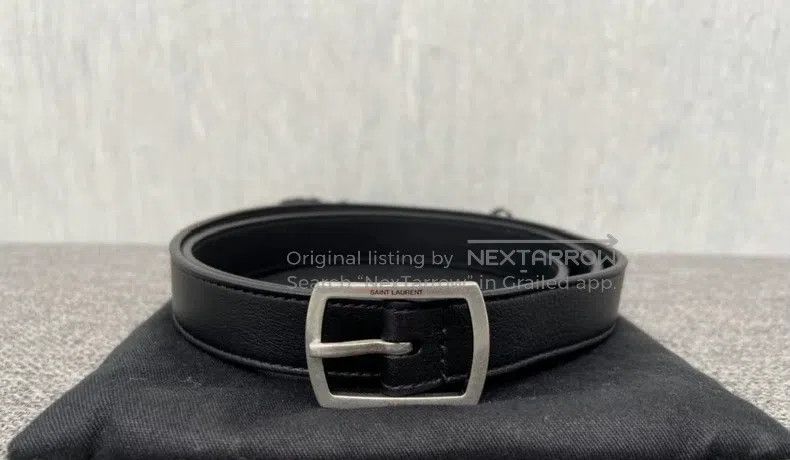 Saint Laurent Paris Saint Laurent Paris size 75/80 Black Leather Belt Silver B Size ONE SIZE - 1 Thumbnail
