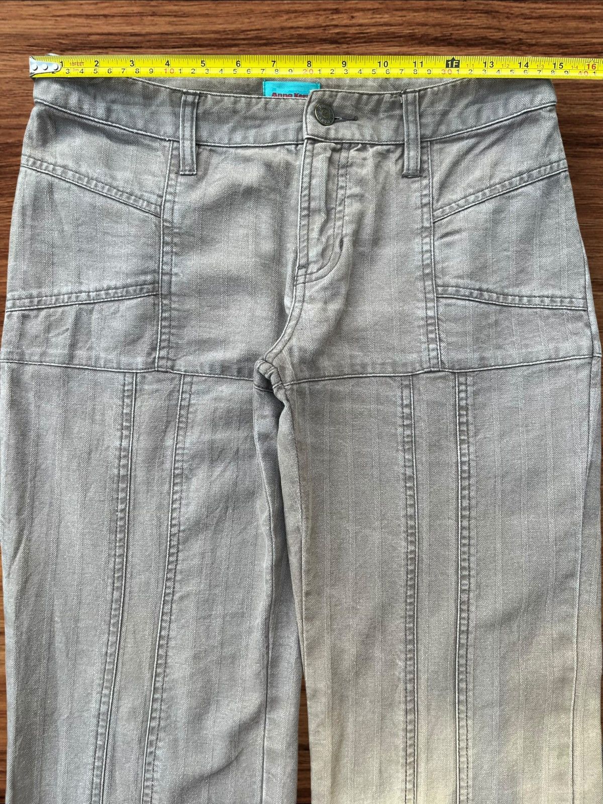 Japanese Brand Vintage Grunge Stripped Sun Faded Double Pocket Flare Pants Size US 29 - 10 Thumbnail