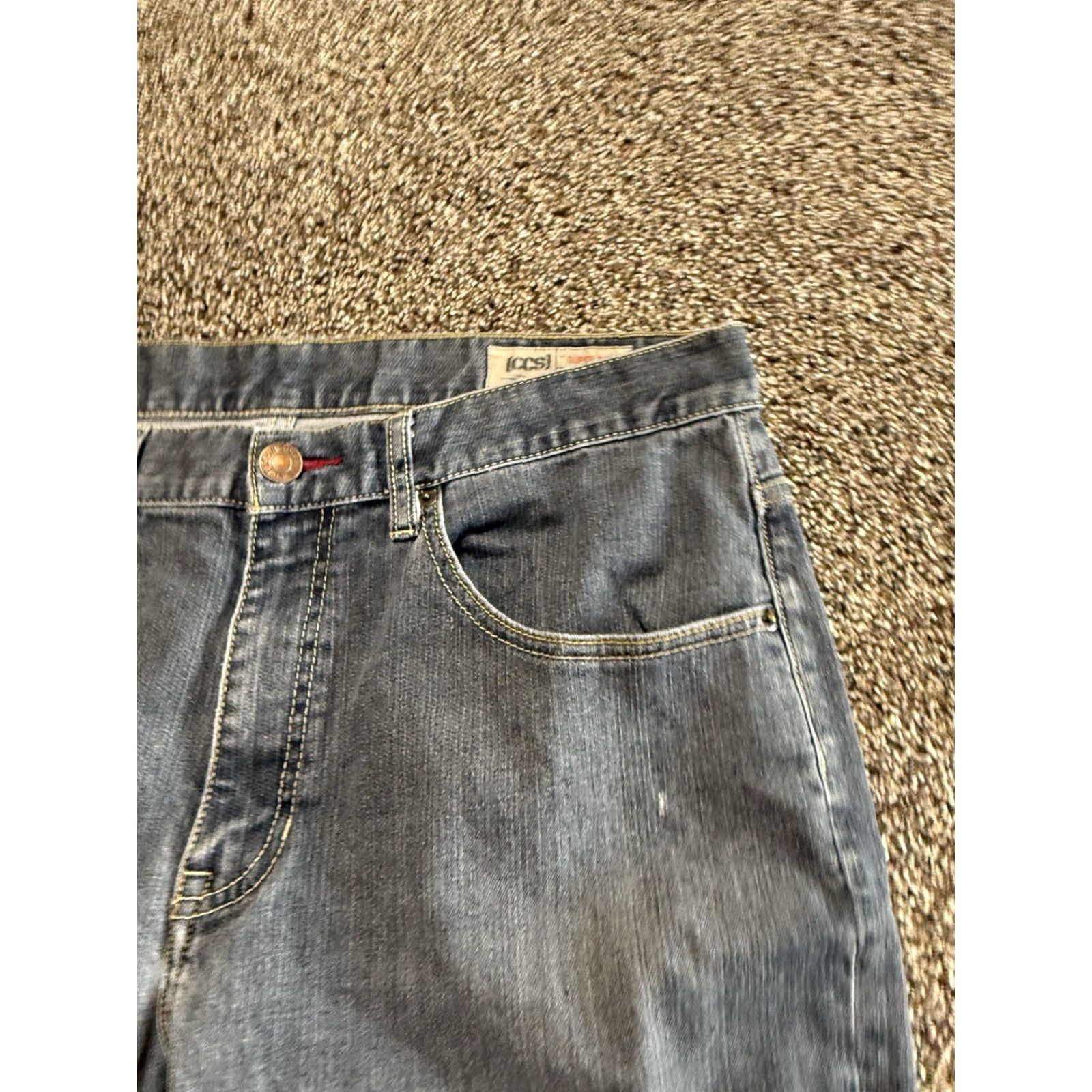 Denime CCS Men Jeans Size 36 Blue Denim 36X32 Super Skinny 100% Cotton Jeans Slim 32 Inseam Mens Size US 36 / EU 52 - 3 Thumbnail
