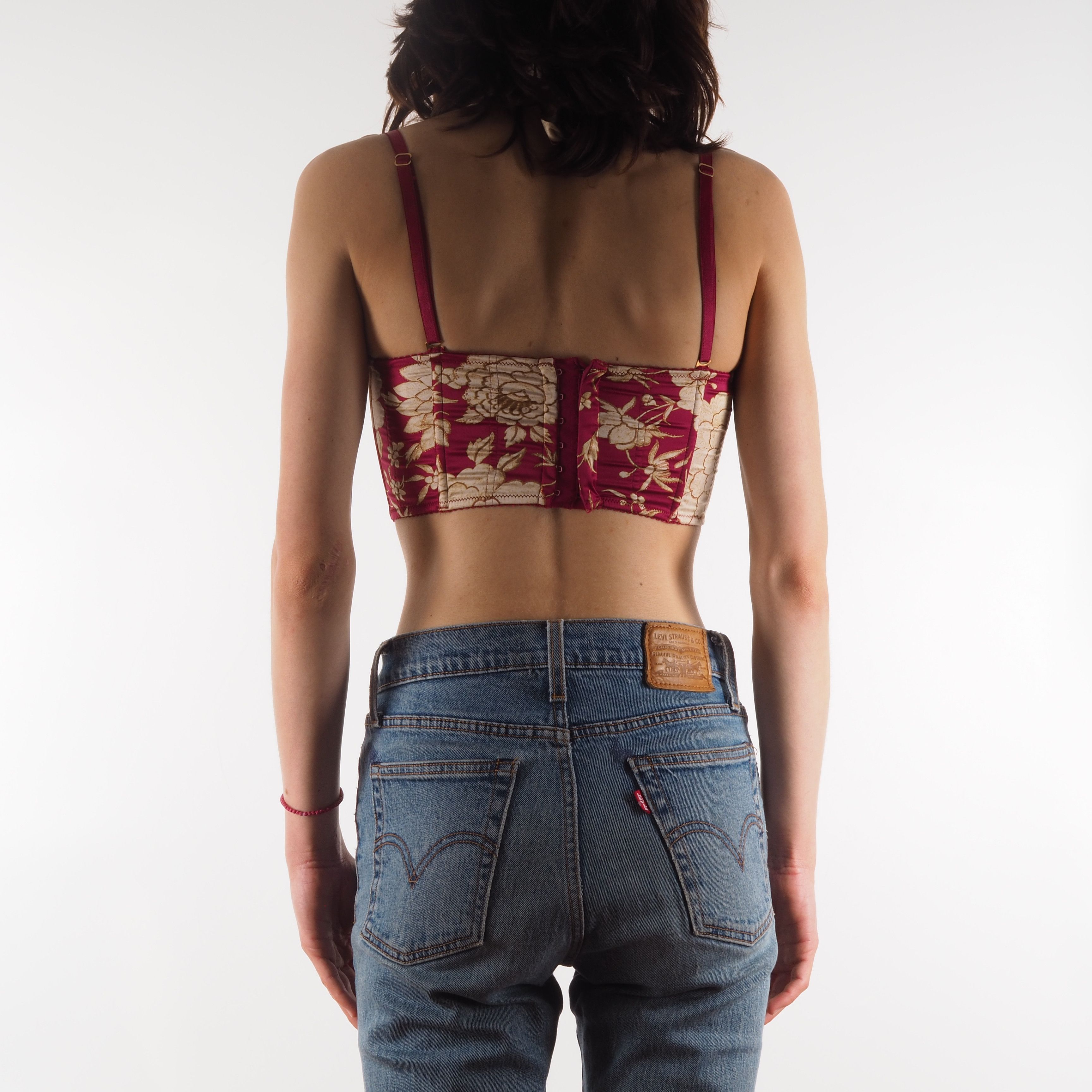 Roberto Cavalli Roberto Cavalli Pink Gold Floral Crop Tank Top Corset Size M / US 6-8 / IT 42-44 - 3 Thumbnail